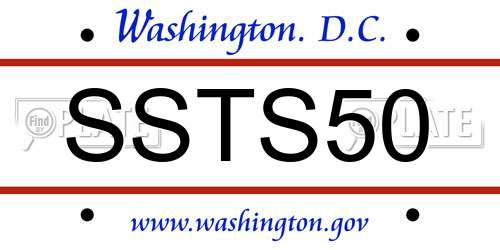 SSTS50 District Of Columbia License Plate