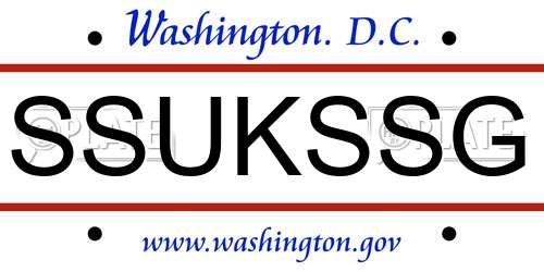 SSUKSSG District Of Columbia License Plate