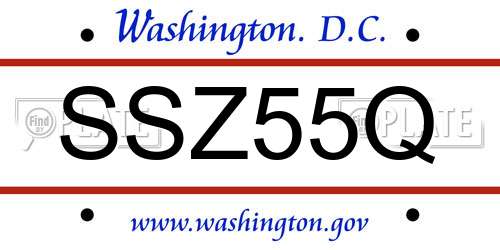 SSZ55Q District Of Columbia License Plate
