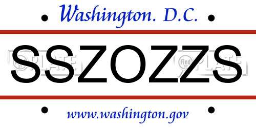 SSZOZZS District Of Columbia License Plate