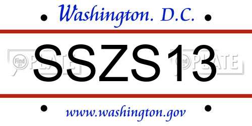 SSZS13 District Of Columbia License Plate