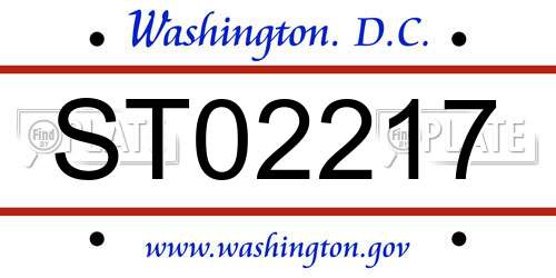 ST02217 District Of Columbia License Plate