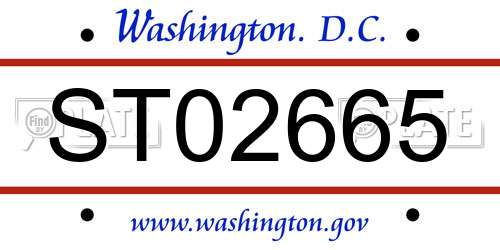 ST02665 District Of Columbia License Plate