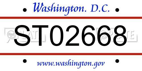 ST02668 District Of Columbia License Plate