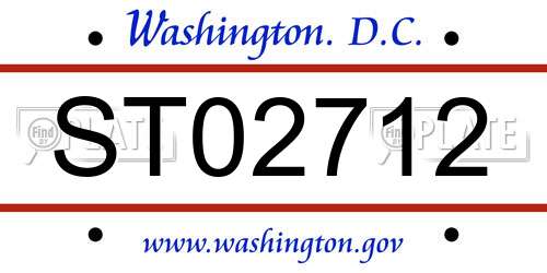 ST02712 District Of Columbia License Plate