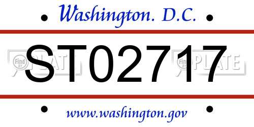 ST02717 District Of Columbia License Plate