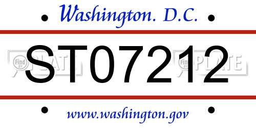 ST07212 District Of Columbia License Plate