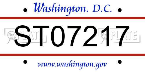 ST07217 District Of Columbia License Plate