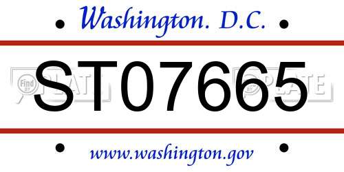 ST07665 District Of Columbia License Plate