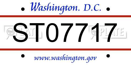 ST07717 District Of Columbia License Plate