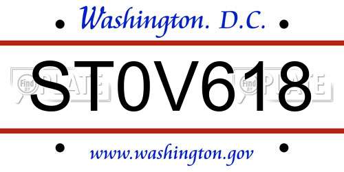 ST0V618 District Of Columbia License Plate