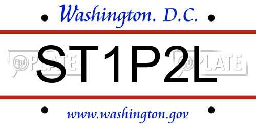 ST1P2L District Of Columbia License Plate