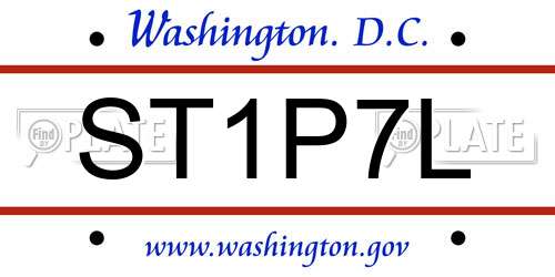 ST1P7L District Of Columbia License Plate