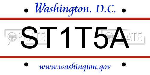 ST1T5A District Of Columbia License Plate