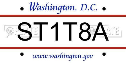 ST1T8A District Of Columbia License Plate