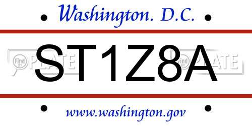 ST1Z8A District Of Columbia License Plate