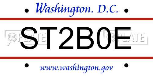 ST2B0E District Of Columbia License Plate