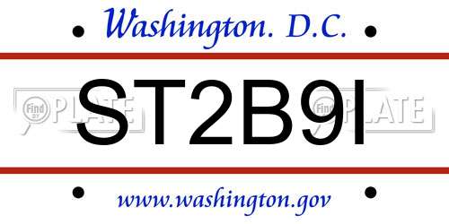 ST2B9I District Of Columbia License Plate