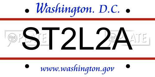 ST2L2A District Of Columbia License Plate