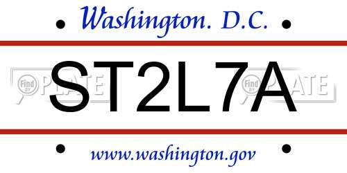 ST2L7A District Of Columbia License Plate