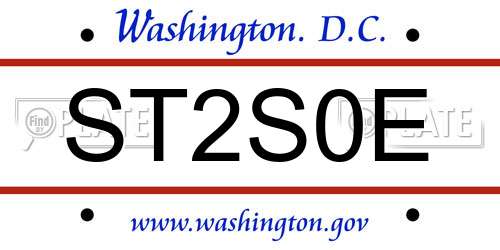 ST2S0E District Of Columbia License Plate