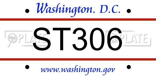 ST306 District Of Columbia License Plate