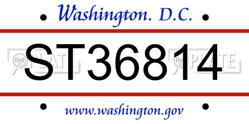 ST36814 District Of Columbia License Plate