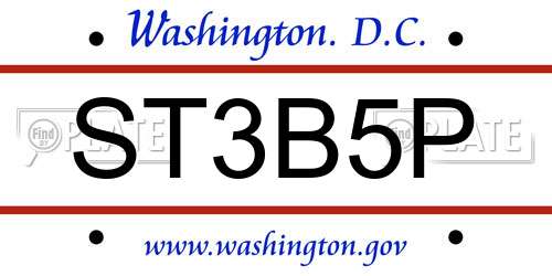 ST3B5P District Of Columbia License Plate