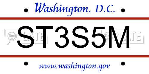 ST3S5M District Of Columbia License Plate