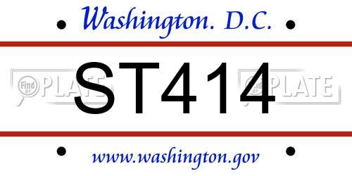 ST414 District Of Columbia License Plate