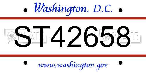 ST42658 District Of Columbia License Plate