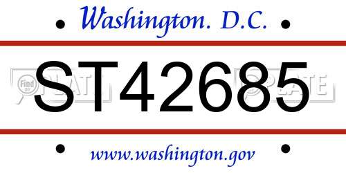 ST42685 District Of Columbia License Plate