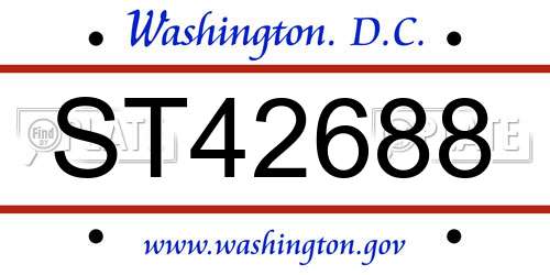 ST42688 District Of Columbia License Plate