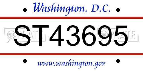 ST43695 District Of Columbia License Plate