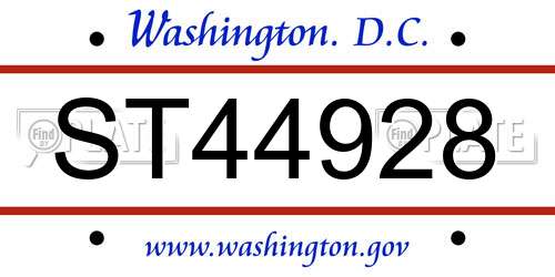 ST44928 District Of Columbia License Plate