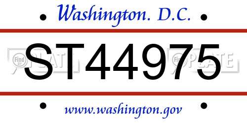 ST44975 District Of Columbia License Plate