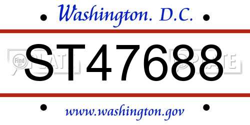 ST47688 District Of Columbia License Plate