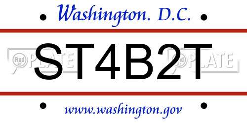 ST4B2T District Of Columbia License Plate