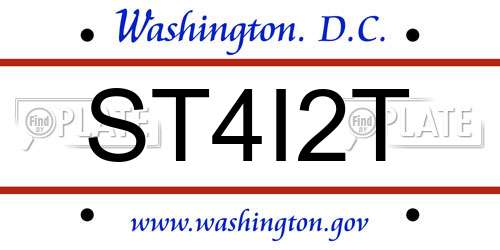 ST4I2T District Of Columbia License Plate
