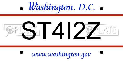 ST4I2Z District Of Columbia License Plate