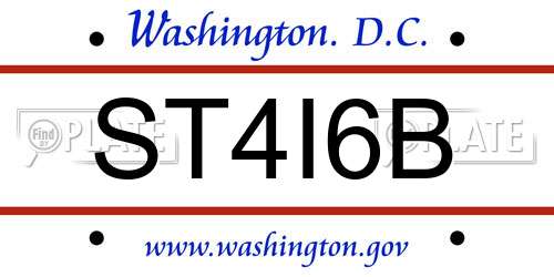ST4I6B District Of Columbia License Plate