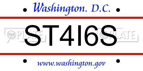 ST4I6S District Of Columbia License Plate