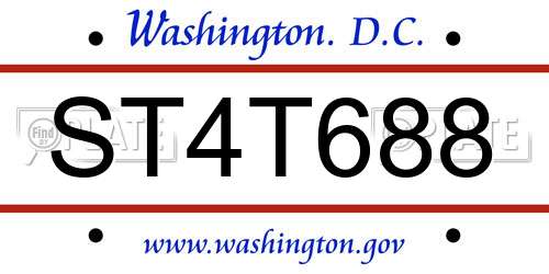 ST4T688 District Of Columbia License Plate