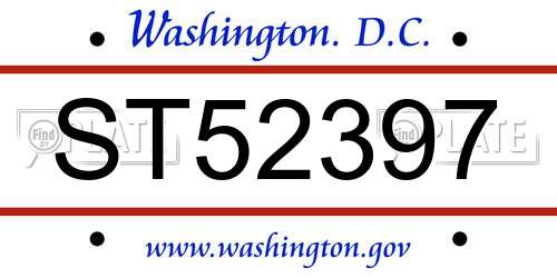 ST52397 District Of Columbia License Plate