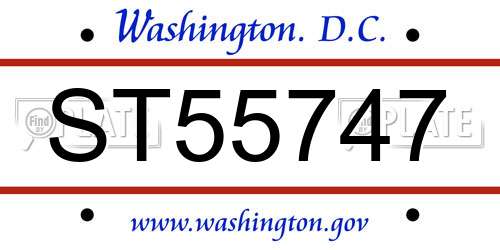 ST55747 District Of Columbia License Plate