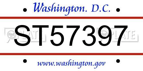 ST57397 District Of Columbia License Plate