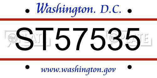 ST57535 District Of Columbia License Plate