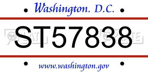 ST57838 District Of Columbia License Plate