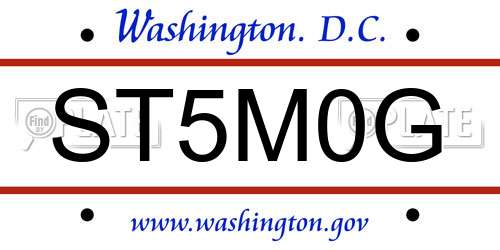 ST5M0G District Of Columbia License Plate
