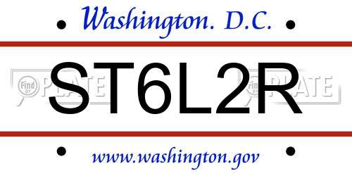ST6L2R District Of Columbia License Plate